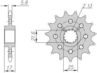 SUNSTAR Zębatka przednia stalowa HONDA CB 500F/X 13-15 / CBR 500R 13-16 / NC 700 12-14 / CT/CTX 700 14 [15]