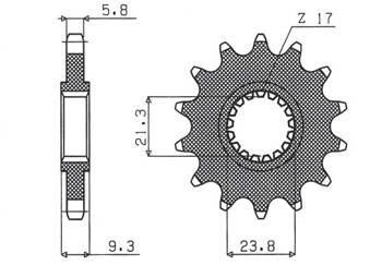 SUNSTAR Zębatka przednia stalowa HONDA CR 250 88-07 / CRF 450R/X 02-15 [12]