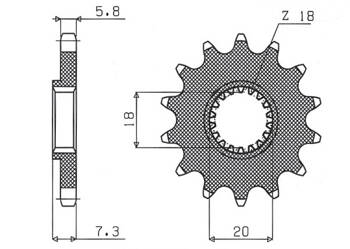 SUNSTAR Zębatka przednia stalowa SUZUKI RM 125 92-07 / RMZ 250 10-12 [13]