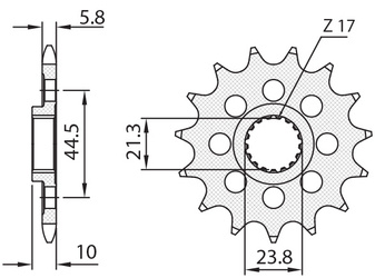 SUNSTAR Zębatka przednia stalowa SUZUKI RMZ 450 08-12 [13]