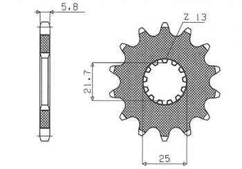 SUNSTAR Zębatka przednia stalowa YAMAHA YZF/WRF 400/426/450 YFZ 450 04-13 [14]