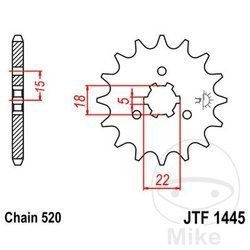 Zębatka przednia JT JTF1445.11 (11Z)