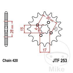 Zębatka przednia JT JTF253.12 (12Z)