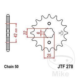 Zębatka przednia JT JTF278.17 (17Z)