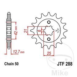 Zębatka przednia JT JTF288.15 (15Z)