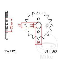 Zębatka przednia JT JTF563.15 (15Z)