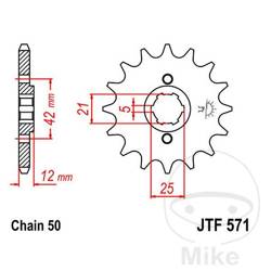 Zębatka przednia JT JTF571.17 (17Z)