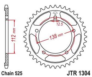 Zębatka tylna stalowa JT JTR1304.45 ilość zębów 45Z