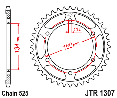 Zębatka tylna stalowa JT JTR1307.45 ilość zębów 45Z