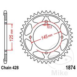 Zębatka tylna stalowa JT JTR1874.56 ilość zębów 56Z