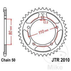 Zębatka tylna stalowa JT JTR2010.43 ilość zębów 43Z