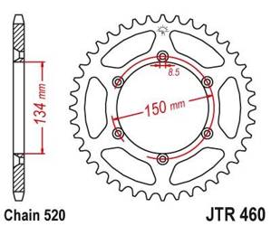 Zębatka tylna stalowa JT JTR460.42 ilość zębów 42Z