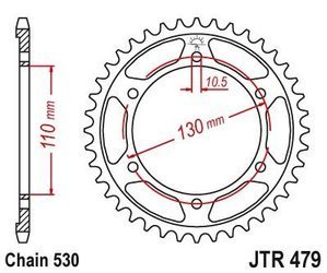 Zębatka tylna stalowa JT JTR479.47 ilość zębów 47Z