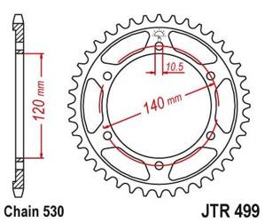 Zębatka tylna stalowa JT JTR499.39 ilość zębów 39Z