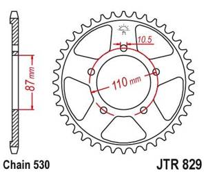 Zębatka tylna stalowa JT JTR829.43 ilość zębów 43Z