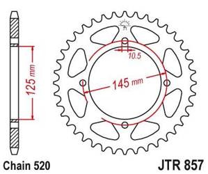 Zębatka tylna stalowa JT JTR857.46 ilość zębów 46Z